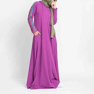 Color sólido Simple Modest Butterfly Style Mujeres Abayas Personalizado Maxi Ropa islámica Kaftan Robe Chifón Liso Musulmán Abaya - Product Image 6