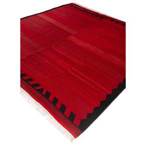 Alfombra 3D Nayaab PAEM-1047 Roja y Naranja a Rayas de Lana y Yute para el Hogar, Alfombra Plana para Sala de Estar, para Decoración - Product Image 2