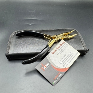 คีมต่อผมสเตนเลสสตีล24K คีมต่อผมลูกปัดนาโน & ไมโครสามรูจมูกโค้งออกแบบโลโก้ได้ตามต้องการ - Product Image 1