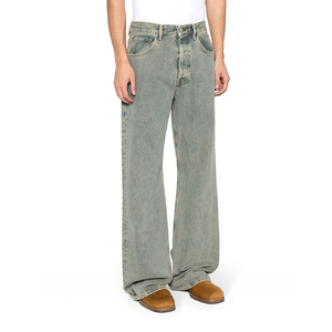 Nueva moda, diseño personalizado, pantalones vaqueros ajustados de mezclilla para hombre, pantalones acampanados ajustados elásticos de algodón 100%, cintura media, calle desgastada - Product Image 3