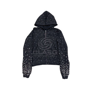 Comfortable Breathable Rhinestone Hoodies For Online Sale Rhinestone Hoodies Street Wear Rhinestone Hoodies - Product Image 4