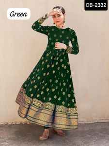 Diseñador Anarkali Style Rayon Long Kurtis Ropa informal étnica india para festivales con estampado de lámina para ropa informal y de festival - Product Image 5