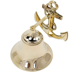 6 pouces en laiton poli navire cloche nautique suspendu cloche meilleure vente coustmized cloche nautique mur Vintage décor ancre suspendu - Product Image 1