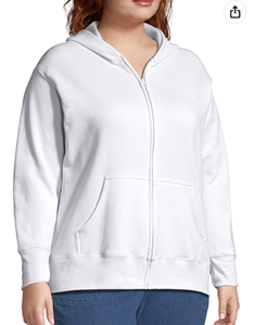 Plus Size Comfort Soft Eco Smart Fleece Full-Zip Womens Hoodie Crop Top Hoodies <b>Coat</b> Factory Whole Sale Stock Available - Product Image 6