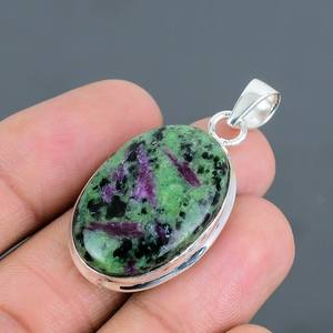 Meilleure vente 925 argent Sterling Designer pendentif rubis naturel Zoisite Cabochon solide en gros bijoux fournitures pour les femmes - Product Image 4