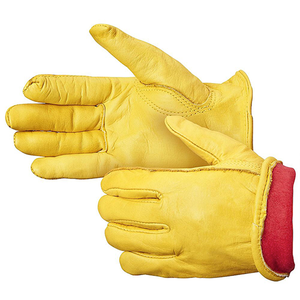 Golden Yellow Cow Grain Leather <b>Driver</b> Industry <b>Gloves</b> - Product Image 2