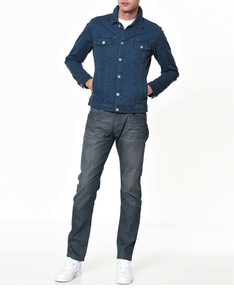 Logo personnalisé col tourné formel hommes paume impression bouton broderie Vintage en détresse trous Street Wear veste en jean lavé - Product Image 1