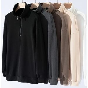 Nouveaux sweats à capuche Basics en gros, de haute qualité, col montant, confort, manches longues, fermeture éclair quart de tour, pull pour hommes 2026 - Product Image 4