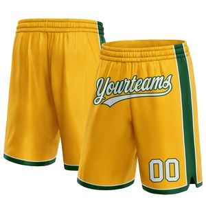 Industrie Direct Engro Sportswear Basketball Shorts Custom Gold White-Green Authentic Basketball Shorts - Product Image 1