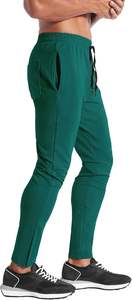 Pantalon de jogging à fermeture éclair confortable pour hommes Pantalon de survêtement léger en toile pour entraînement de gymnastique Pantalon de survêtement à poches droites Style décontracté foncé - Product Image 4