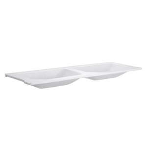 Lavabo da incasso Koricini 120cm in marmo ricomposto con doppia vasca senza foro per rubinetto - Product Image 3