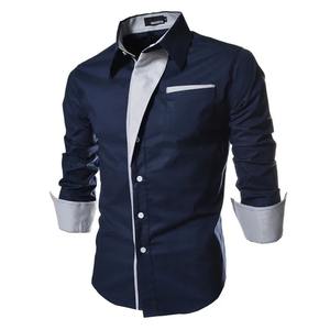 Top tendance hommes à séchage rapide 100% coton biologique chemises conception personnalisée col montant imprimé motif respirant décontracté hauts - Product Image 1