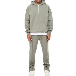 Ensemble de survêtement d'hiver à capuche pour homme, de haute qualité, design 2-en-1, vente en gros, logo personnalisé, vêtements de sport décontractés, tenue de jogging d'entraînement, OEM - Product Image 1