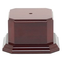Présentoir de base en palissandre brillant 2 1/8 "H X 4" W pour les œuvres d'art de récompense de vase de tasse d'urne et plus avec logo de plaque de tête gravé personnalisé