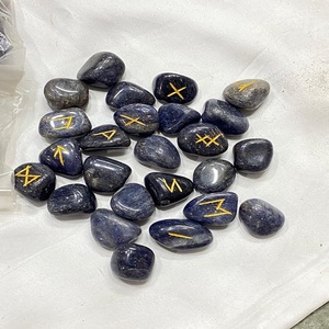 Iolite Rune ชุดแกะสลักหินอาเกตพร้อมชุดแกะสลักหินเรกิธรรมชาติและคริสตัลสไตล์ความรัก - Product Image 2