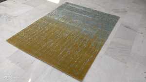 ชุดพรมผ้าฝ้ายลายเรขาคณิตสีทองอมเขียวสไตล์ร่วมสมัย ลุคซีดจาง ใช้ได้สองด้าน เป็นมิตรกับสิ่งแวดล้อม กันน้ำ เหมาะสำหรับห้องนั่งเล่น - Product Image 2