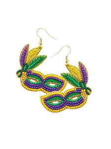 Mardi Gras Party Wear Engagement Fashion Jewelry Beaded <b>Earring</b> Best <b>Packing</b> Fashion Jewelry Handmade Seed Bead <b>Earring</b> Best - Product Image 2