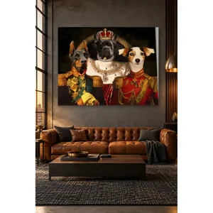 Impression sur toile du trio de bouledogues couronnés et de chiens de la Cour royale Fida - Product Image 1