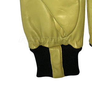 Guantes de cuero amarillo Cuero de piel de oveja Premium Costilla Cuff Durable Dedo completo Invierno Cálido Guantes de mano de obra a granel - Product Image 3