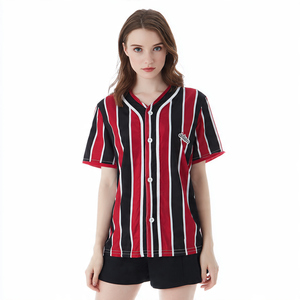 เสื้อเบสบอลแขนสั้นเสื้อฝึกเบสบอลเสื้อคอวีสำหรับฤดูร้อน - Product Image 3