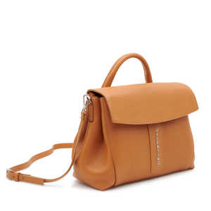 กระเป๋าถือหนังแท้ (หนังคิวโอ) ขนาดใหญ่ สำหรับใช้ในสำนักงาน พร้อมซิปปิด ผลิตในอิตาลี (31x22x11ซม.) รุ่น OS Ladies 01DOL001_060 - Product Image 6