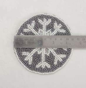 Handmade Beaded <b>Coasters</b> - Boho <b>Drink</b> <b>Coasters</b> with Polyester Backing (4x4 Inch) - Product Image 2