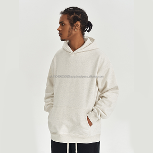 Sweat-shirt oversize de haute qualité, épais et lourd, streetwear, coton 450 g/m², impression personnalisée en relief, uni, sans cordon, molleton, sweat-shirt pour homme - Product Image 3