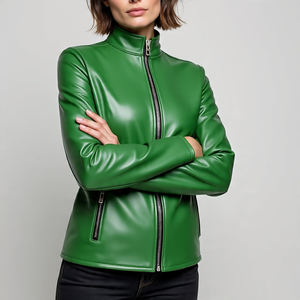 Nuevas chaquetas de cuero de estilo Vintage para mujer, chaqueta de cuero genuino de motorista de piel de vaca Real, chaqueta de cuero Vintage para motocicleta Letterman - Product Image 5