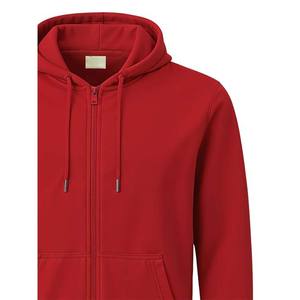 Sweat à capuche zippé à manches longues coupe classique pour homme, personnalisable OEM, avec logo frontal, en tissu polaire respirant et coupe-vent, imprimé numériquement, pour l'hiver - Product Image 2