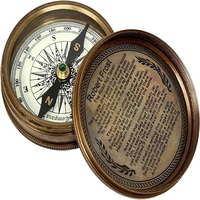 Robert Frost şiir RJ el sanatları mağaza Vintage 2-Inch pirinç denizcilik pusula alüminyum kasa cep Transit pusula yürüyüş kamp