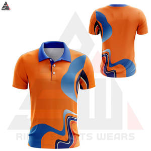 Nouveau design en gros col retourné GSM hommes à manches courtes en coton grande taille décontracté solide imprimé respirant sublimation pour chemise - Product Image 3