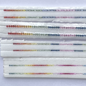 Tiras de Zafiro Natural Multicolor de 2mm y 4mm, Corte Facetado Redondo y Baguette, Joyería AAA con Certificación IGI, Creación de Joyas - Product Image 2