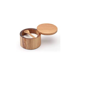 Salero de madera con tapa, caja de especias o sal de Acacia con tapa giratoria y tamaño personalizado, precio barato y gran oferta - Product Image 6