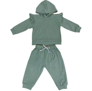 Conjunto de chándal de invierno transpirable para niños y niñas con Sudadera con capucha y pantalones para correr Opción de logotipo personalizado - Product Image 2