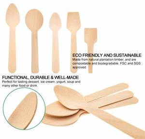 <b>Compostable</b> <b>Wooden</b> Spoons - Eco-Friendly Disposable Cutlery for Picnics & Catering - Product Image 4