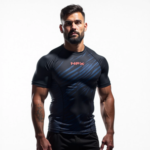 Respirant 100% Polyester Manches Longues Unisexe Équipement Athlétique Professionnel BJJ MMA Sublimé Rash Guard Gym Workout Arts Martiaux - Product Image 2