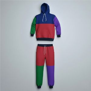 Ensemble de survêtement tendance en coton biologique écologique, sweat à capuche et pantalon de jogging unis, en molleton épais, tendance USA Europe - Product Image 1