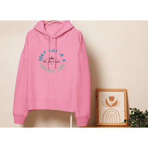 Women's Organic Cotton Recycled Polyester Mid-Weight Dropped Shoulder Double-Needle Stitched Sweatshirt Embroidered <b>Hoodie</b> - Product Image 6