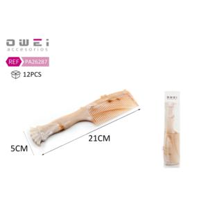 Peigne plat en plastique beige - Product Image 1