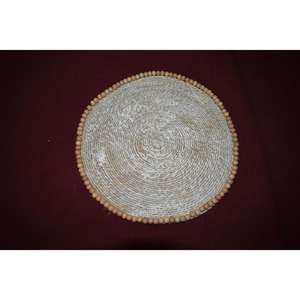 Mantel de Diseño Personalizado y Diámetro de 37 cm, Ecológico, 100% Yute Natural, Mantel de Cuentas de Madera de Yute Disponible a Bajo Precio - Product Image 2