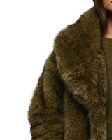 Manteau long en fausse fourrure brun foncé pour femmes, luxueux, chaud, épais, en peluche, longueur totale, doux, moelleux, veste tendance, vêtements d'extérieur
