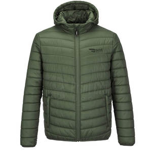 Usine fabrication hommes doudoune nouveauté à manches longues à capuche tricoté tissu fermeture éclair Logo personnalisé hiver taille XL - Product Image 1