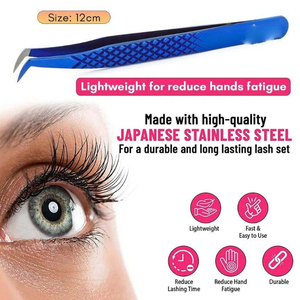 Pinces à cils professionnelles faciles à utiliser pour les extensions de volume russe, poignée confortable, acier inoxydable durable, anti-magnétique - Product Image 5