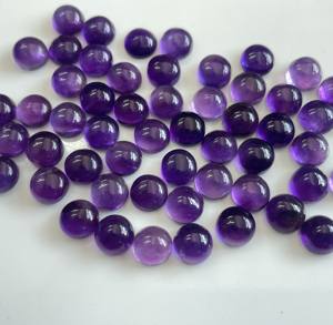 พลอยอเมทิสต์ธรรมชาติทรงกลม3มม. หลังแบน-พลอยอเมทิสต์ทรงหลวม - Product Image 2