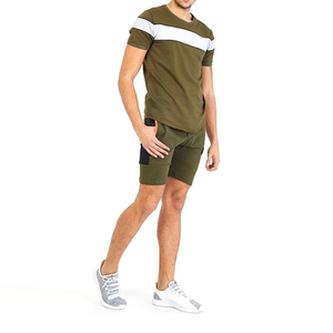 Ensemble T-shirt et short respirant en polaire 100 % polyester pour homme, service OEM, tendance 2025, logo personnalisé brodé, été, lot de 2 - Product Image 2