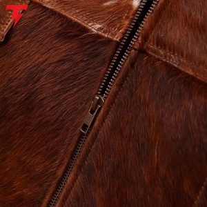 Chaquetas de Cuero Genuino de Piel de Vaca para Hombre, Abrigo de Moda con Pelo Natural, Chaqueta de Piel de Vaca con Pelo Natural - Product Image 4