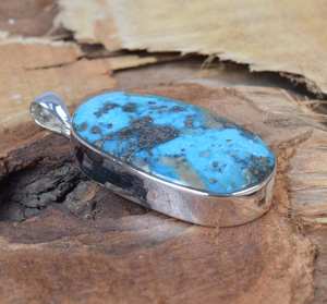 Colgante de Turquesa Hecho a Mano, Plata de Ley 925, Joyería con Piedras Preciosas, Collar Elegante para Mujer, Regalo de Moda - Product Image 5