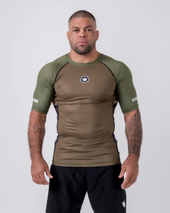 LATEST STYLE Short Sleeves New Design <b>Men</b> MMA Wrestling <b>Rash</b> <b>Guard</b> Stretch Polyester/Nylon OEM Service Fitness Wear - Product Image 2