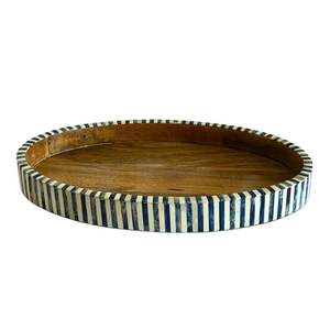 NEED TRAY Plateau de service fait à la main Incrustation d'os de luxe Ramadan Petit déjeuner Nourriture Fruits Café Thé Plateau décoratif à bas - Product Image 5