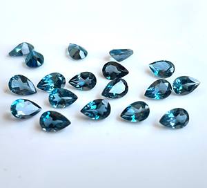 Topaze bleue de Londres naturelle coupe poire 3x5mm à facettes-Topaze bleue de Londres en vrac - Product Image 3